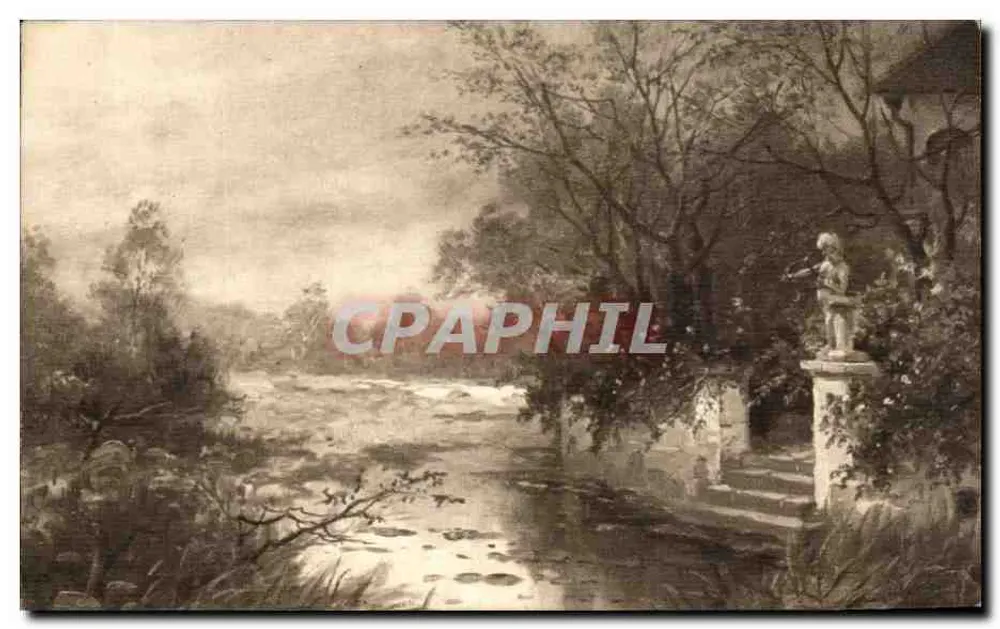 Flusslandschaft mit Statue — Amag, Serie 1225/6 - Vorderseite