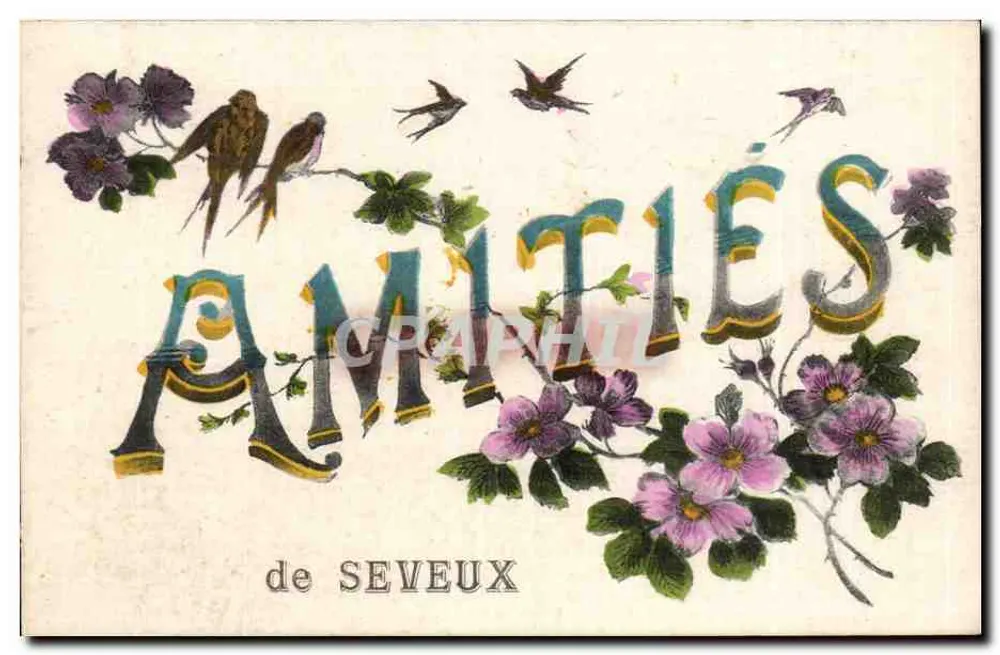 Amitiés — de SEVEUX — G. HAREL, Imp-Edit., Rue de la Reine Blanche, Paris - Frente