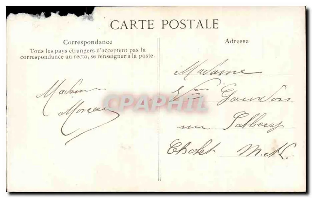 Fleurs et portraits — carte de remerciements ornée de roses et de lilas — éditeur ELD - Rückseite