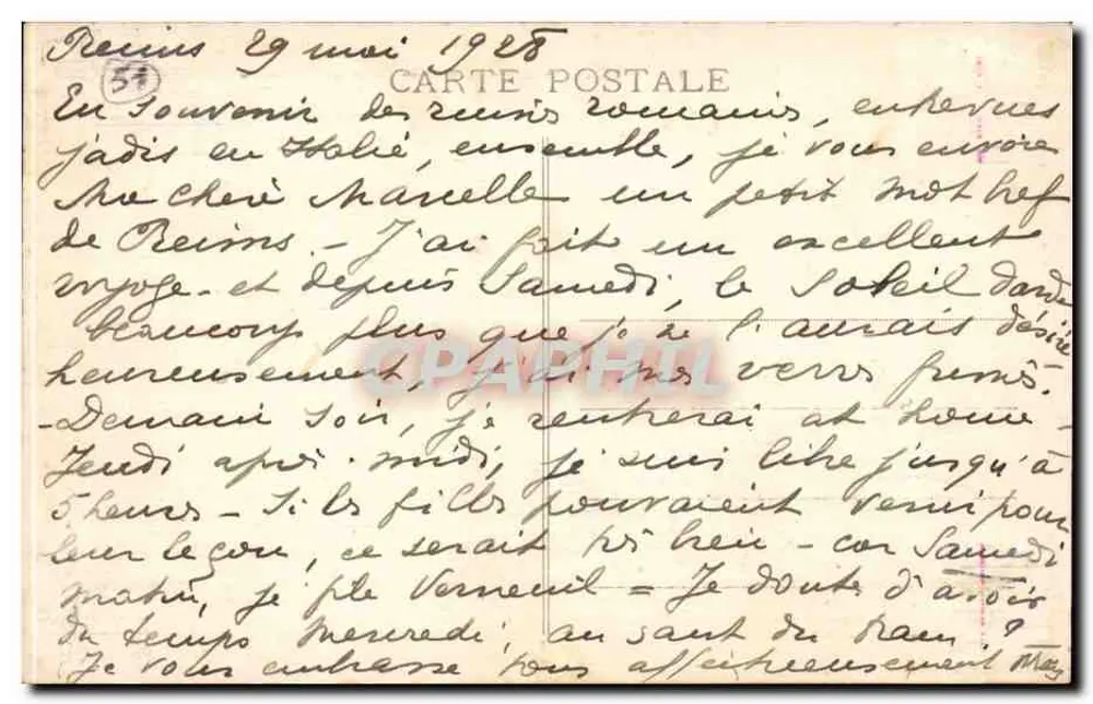 Reims - Porte Mars, alte gallo-römische Pforte — Verlag V. Thuillier, Reims, Nr. 97 - Rückseite