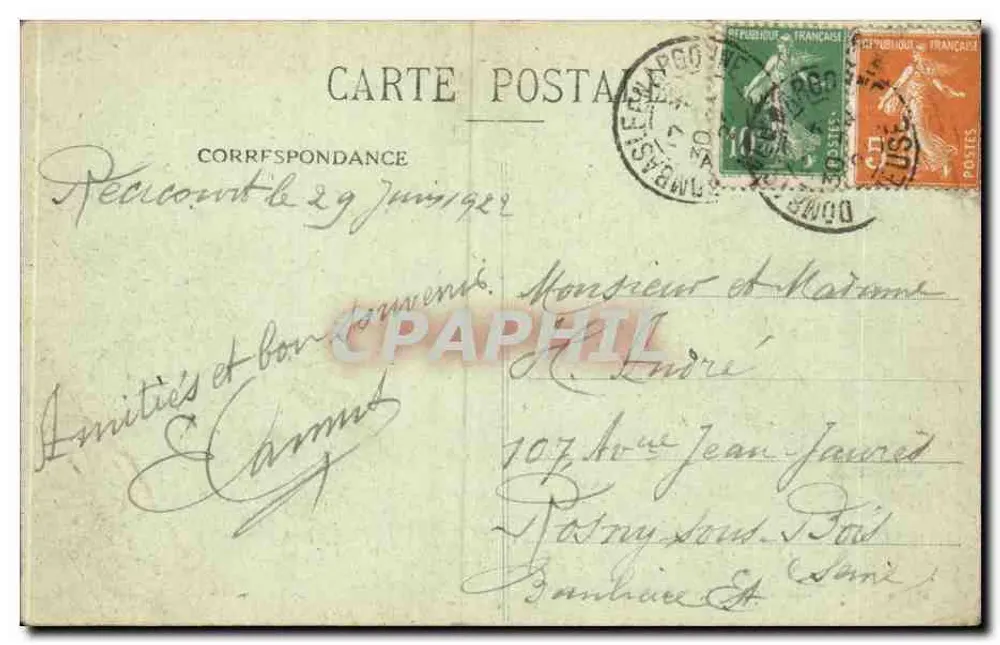 Verdun bombardeado — Rue Mazel — Edição W. Vachon, Editor em Verdun - Verso