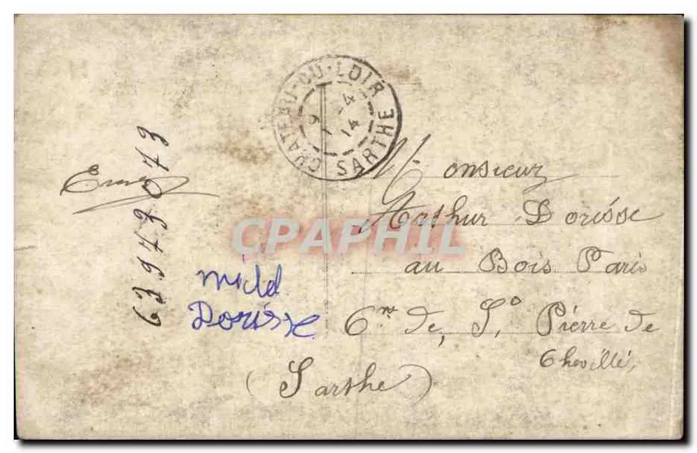 Frau in einem rosa Kleid mit Rosenstrauß — Calife, Nr. 428 — Verlag Calife - Rückseite