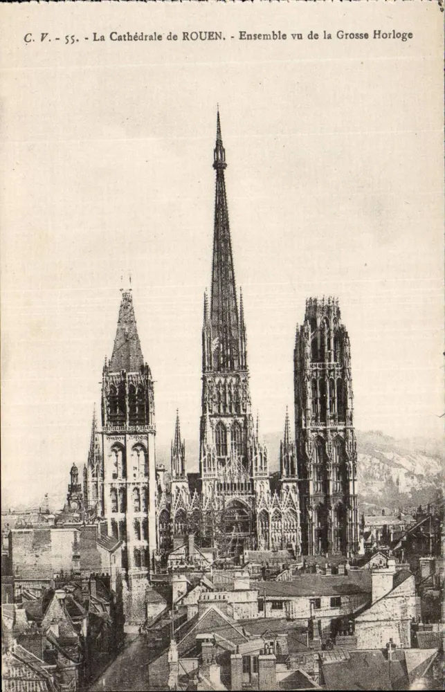 Kathedrale von Rouen — Ansicht von der Grosse Horloge — C.V. 55 - Vorderseite