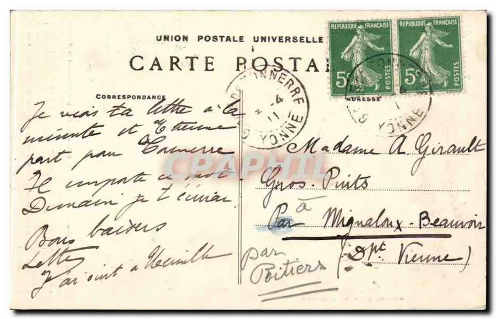 Tonnerre — Fachada da Igreja Nossa Senhora — editor Néton Made Morveau, número de série não visível - Verso