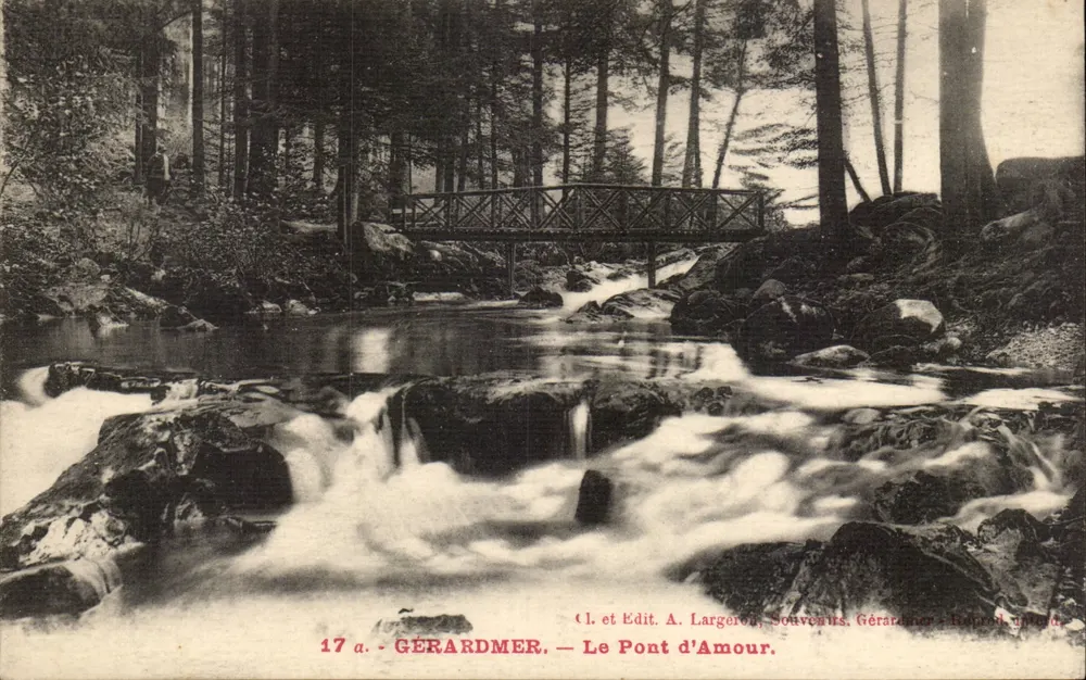 Gérardmer — O Ponte do Amor — Editor A. Largeron, Lembranças de Gérardmer - Frente