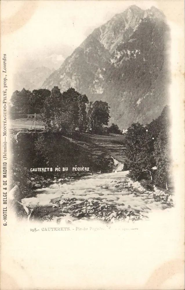 Cauterets - Pic du Péguère — vista do rio — G. Montéagudo-Pilté, Lourdes - Frente