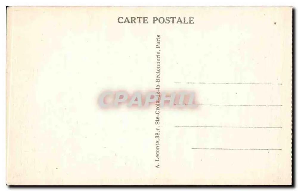 Praça da Bastilha — Paris — editor A. Leconte, 38, rue Ste-Croix-de-la-Bretonnerie, Paris - Verso
