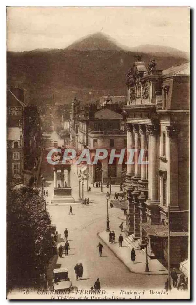 Clermont-Ferrand — Theater und Puy-de-Dôme — Boulevard Desnair - Vorderseite