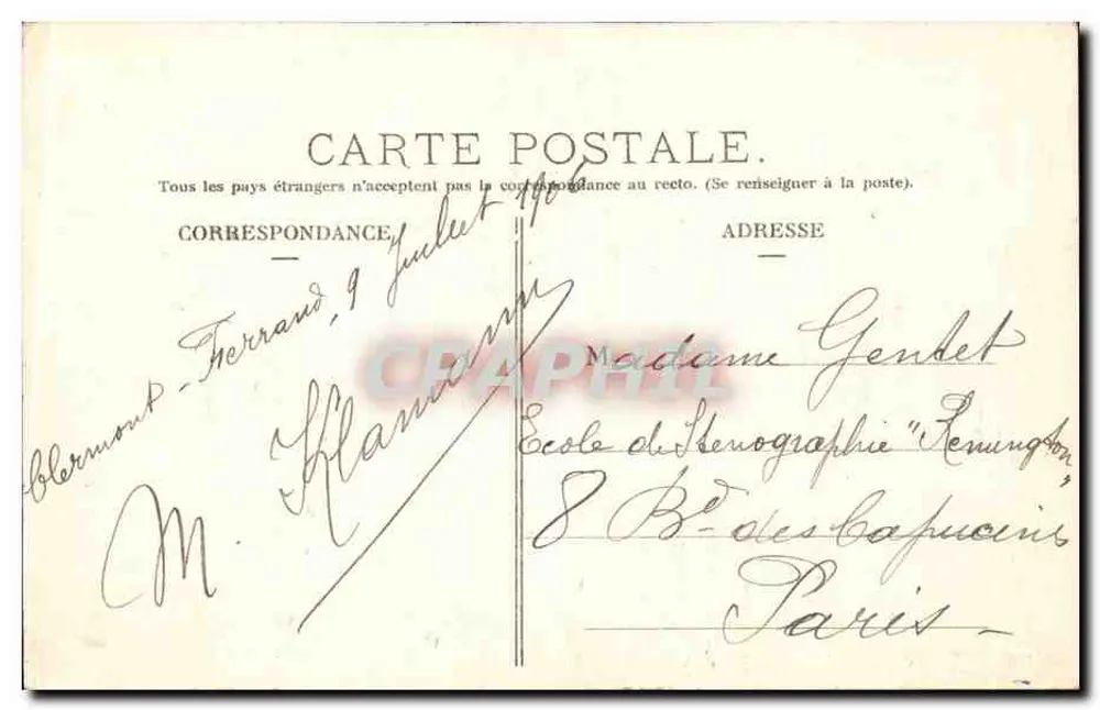 Estátua de Vercingétorix — Clermont-Ferrand (P.-de-D.) — Editor L'Hirondelle, Paris, n° 431 - Verso