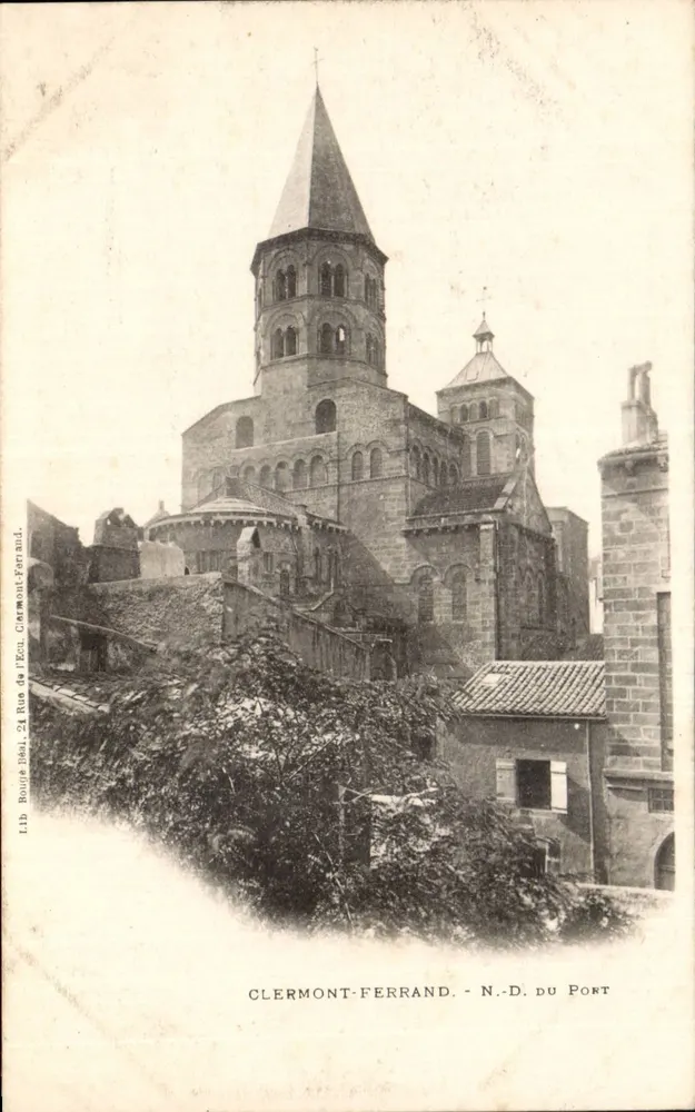 Clermont-Ferrand - Nossa Senhora do Port — vista da rue de l'Écu, editor L. Bourgès, n° 118 - Frente