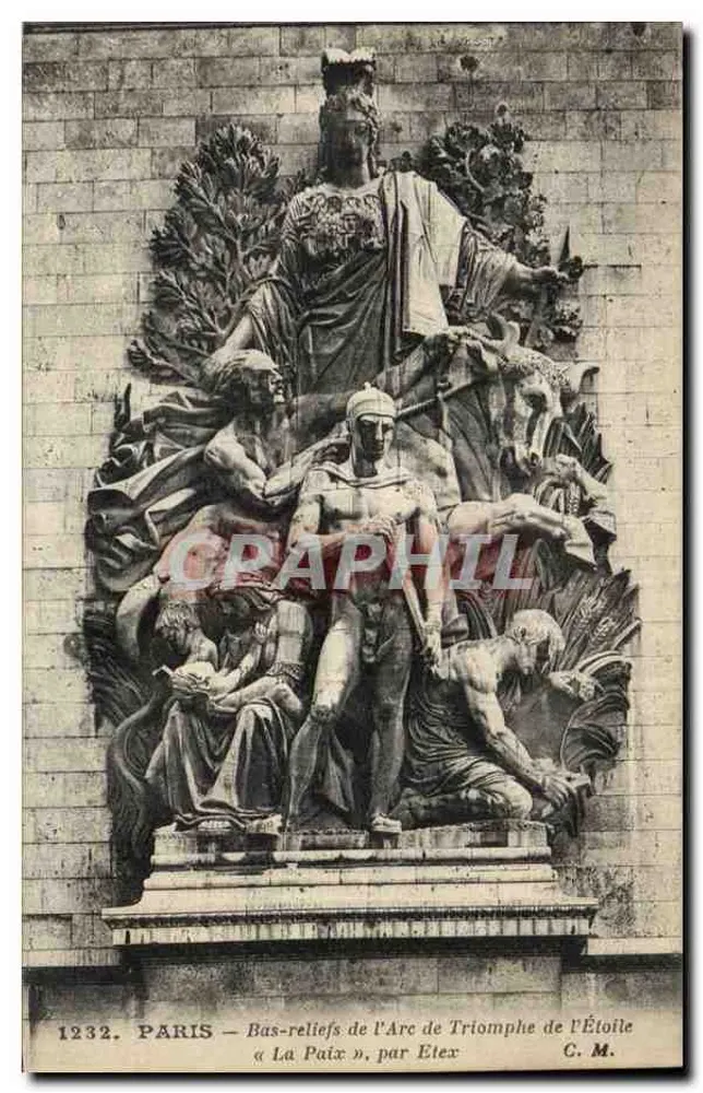 Paris — Basreliefs des Arc de Triomphe de l'Étoile « La Paix », von Etex — C. M. - Vorderseite