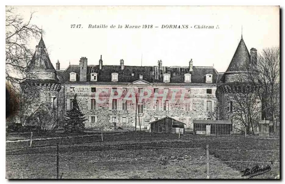 Dormans - Castillo — Batalla de la Marna 1918 — Editor: La Bourse - Anverso