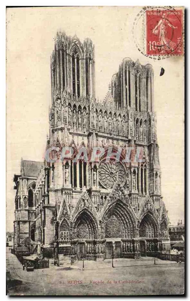 Reims — Fachada da Catedral — Editor não identificado, n° de série 89 - Frente