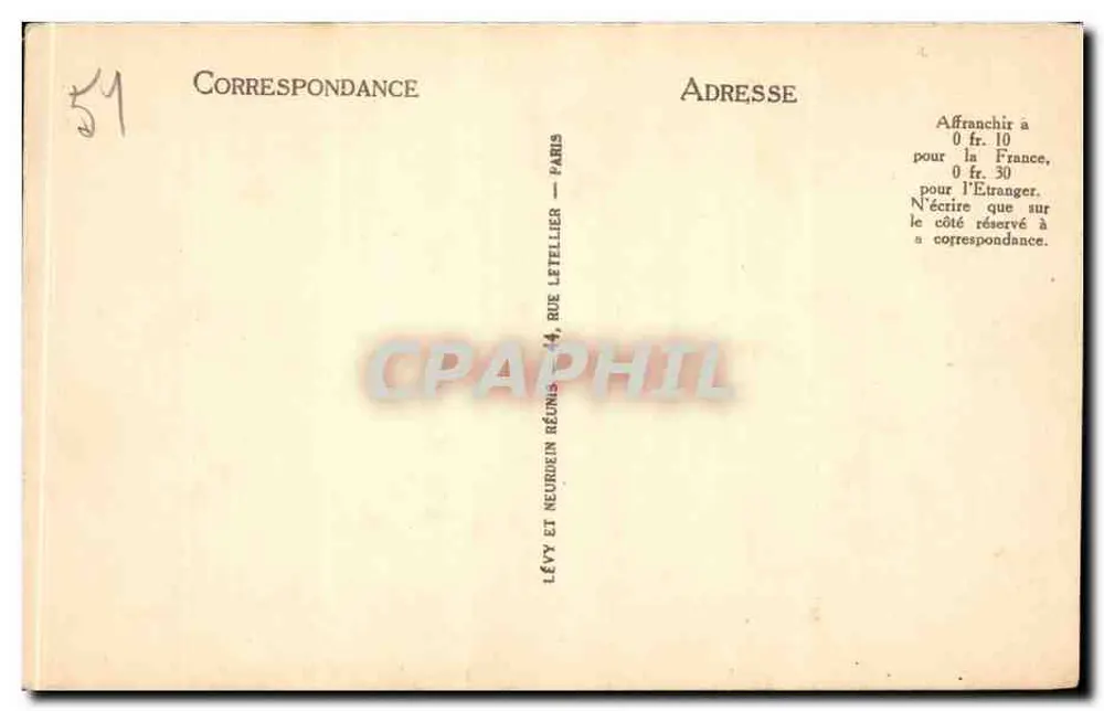 Reims — Vista em direção à Catedral — Edição Especial Chauvillon - Reims - Verso