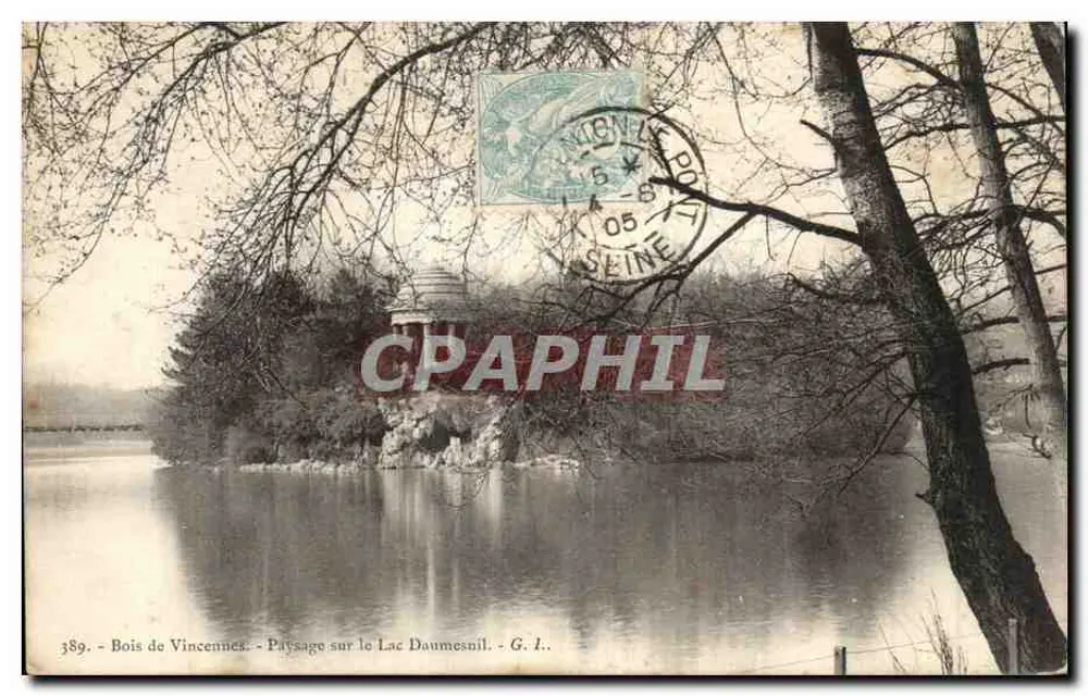 Bois de Vincennes — Landschaft am See Daumesnil — G. I. - Vorderseite