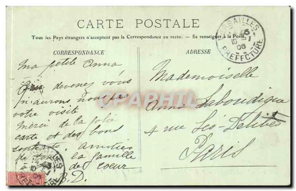 Versailles — Petit Trianon — A Fachada no Parque — LL. — N° 209 - Verso