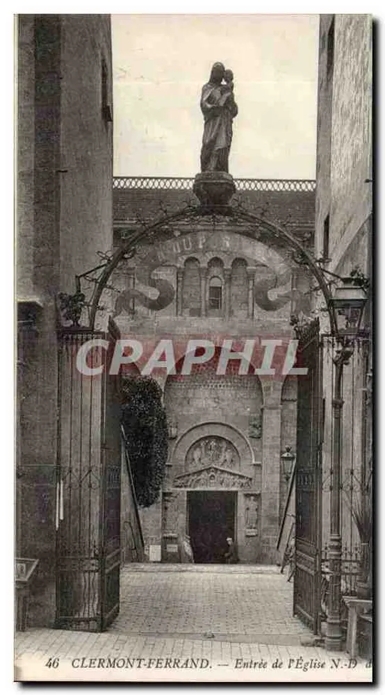 Clermont-Ferrand — Eingang zur Kirche Notre-Dame d'Assomption — unbekannter Verlag, Nr. 46 - Vorderseite