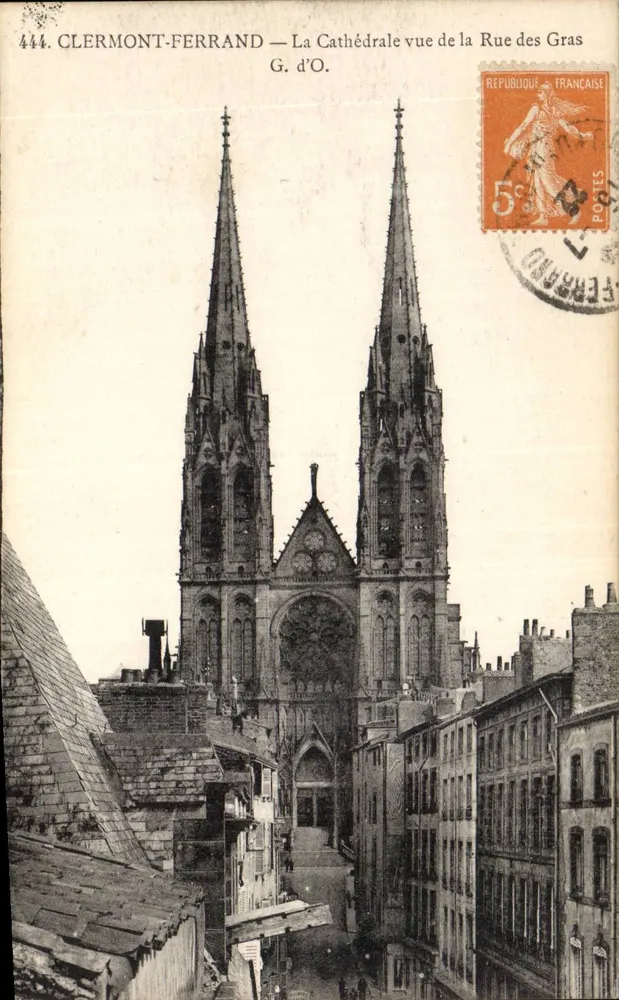 Clermont-Ferrand — Die Kathedrale aus der Rue des Gras gesehen — G. d'O. - Vorderseite