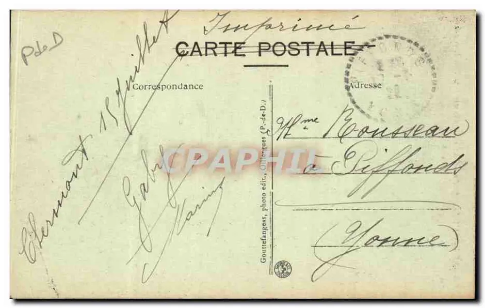 Clermont-Ferrand — Die Kathedrale aus der Rue des Gras gesehen — G. d'O. - Rückseite