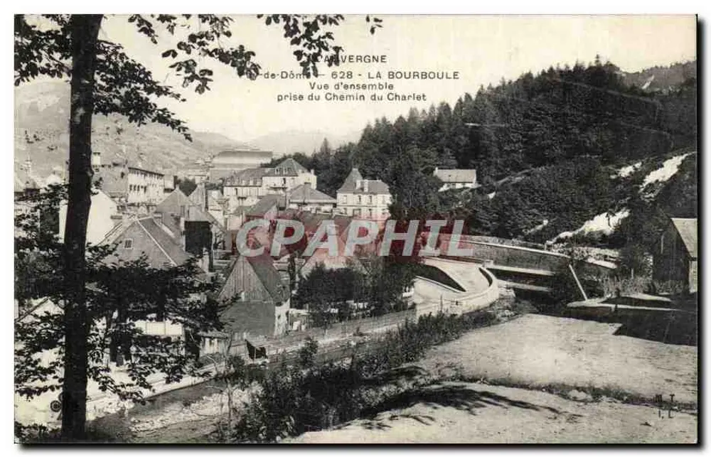 La Bourboule — Vista geral tirada do Chemin du Charlet — editor D. de Dômes, n° 628 - Frente