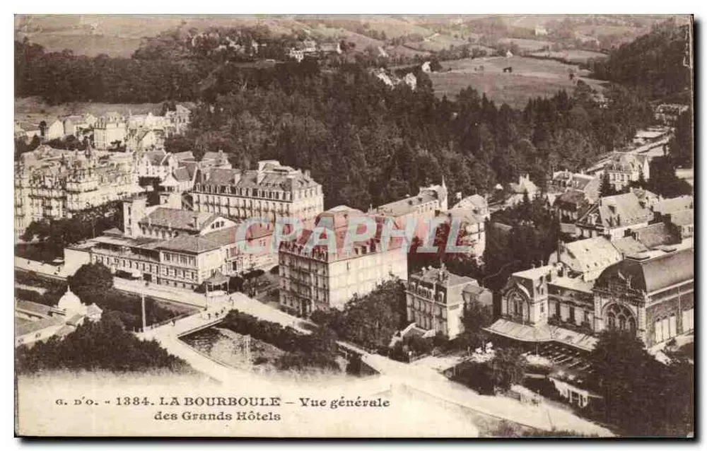 La Bourboule — Vista geral dos Grandes Hóteis — g. d'o. - 1384 - Frente