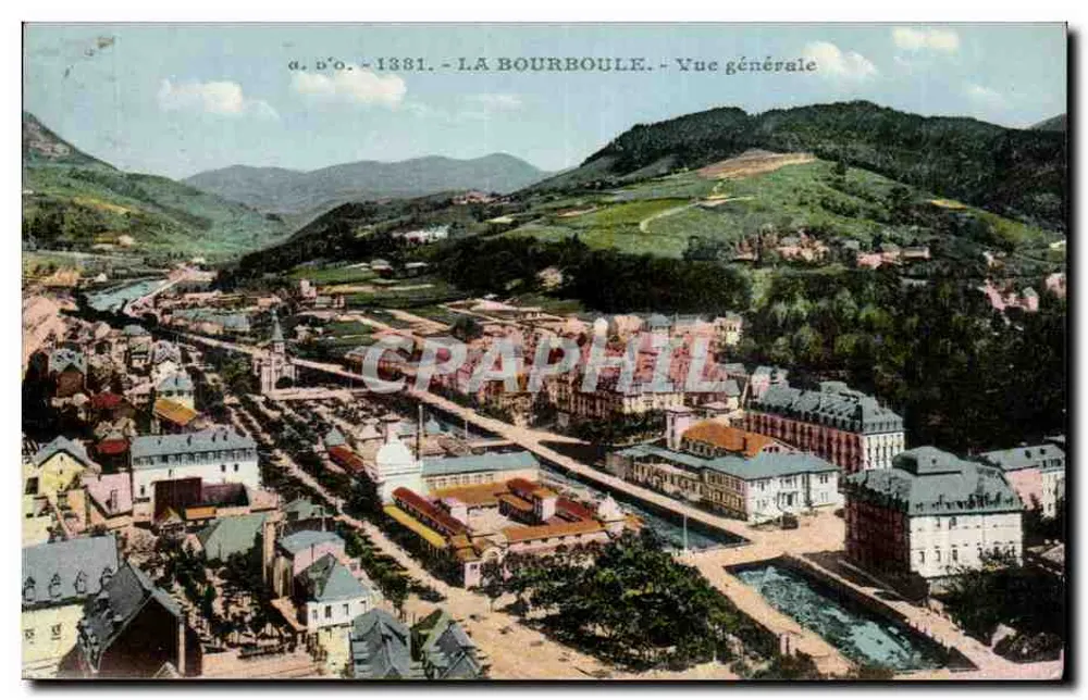 La Bourboule — Vista geral — J. Gouilhanges, edição Olliergues - Frente