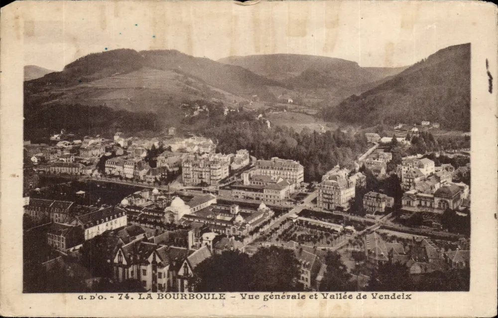 La Bourboule – Vista general y Valle de Vendeix — a.d.o. - 74 - Anverso