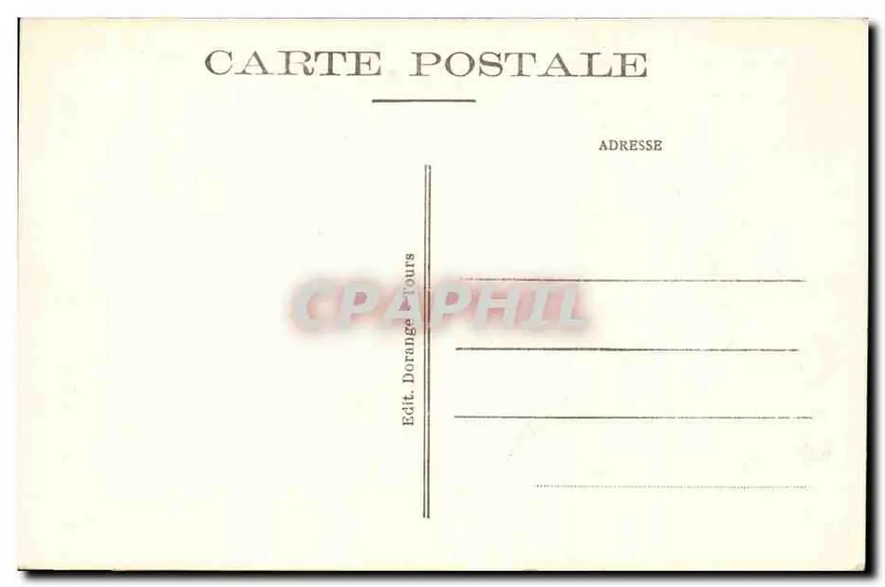 O Castelo de Richelieu em Poitou do Lado da Entrada — gravura histórica — Edit. Dorange, Tours - Verso