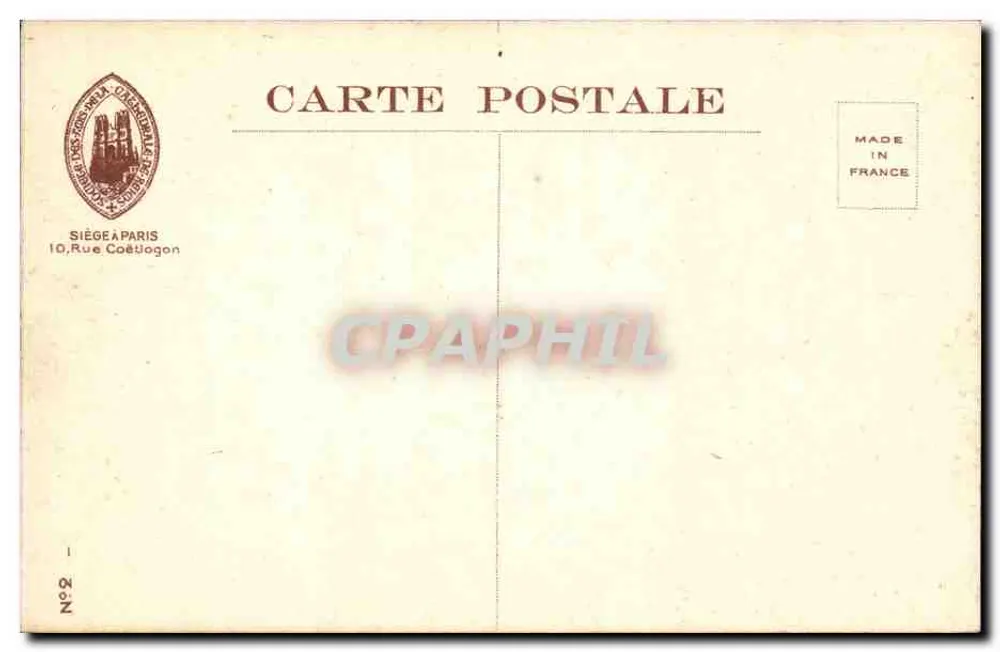 Reims — Kathedrale — Ansicht aus der Luft — Verlag Reims Kathedrale, Nr. 2 - Rückseite