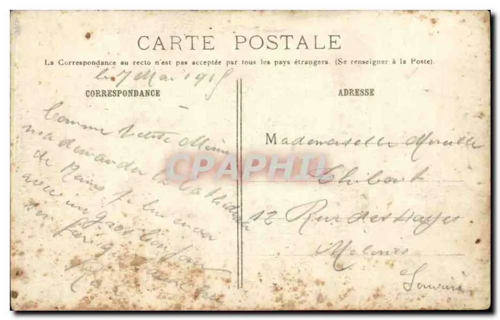 Reims - Die Kathedrale vor dem Bombenangriff — R.P. Paris n°178 - Rückseite