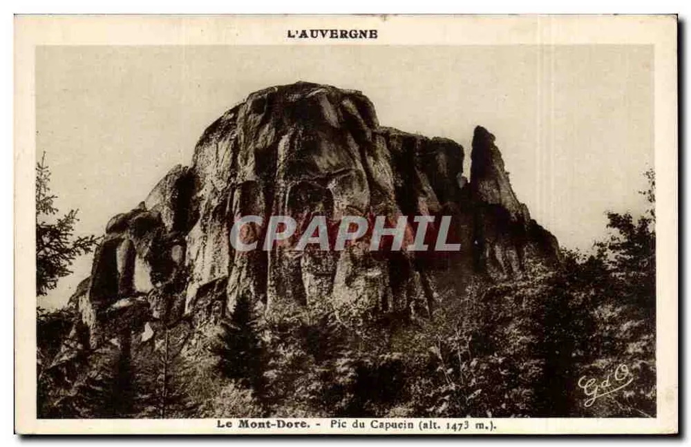Mont-Doré - Pic do Capucin (alt. 1473 m.) — A Auvergne, editor GdO, n° 919 - Frente
