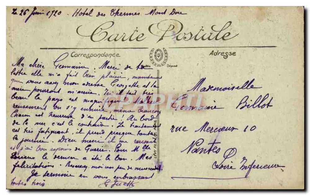 Umgebung von Mont-Dore — Das Fischereianlage und Restaurant am See Guéry — LL. n°114 - Rückseite