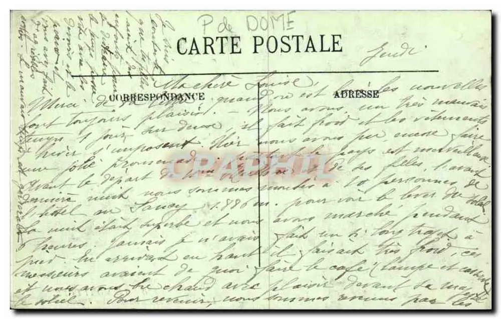 Le Montdore — Place Michel-Bertrand und Hotels — LL, n° 216 - Rückseite