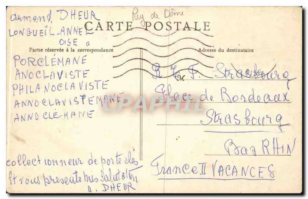 Le Mont-Dore — Galerie der Fußbäder für Männer — B. F., Paris - Rückseite