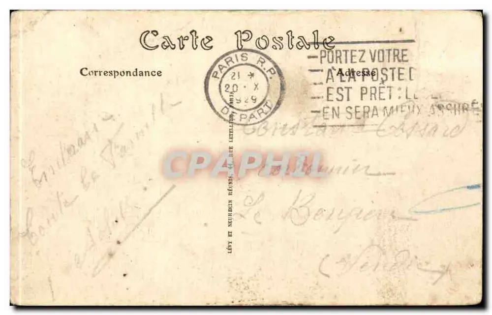 Paris — Arco do Triunfo — L.L. - Verso