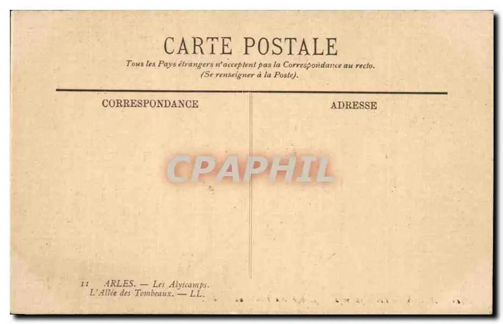 Arles — Les Alyscamps — L'Allée des Tombeaux - Verso