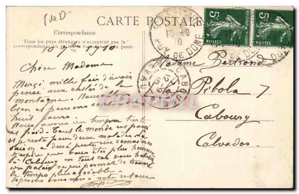 Saint-Nectaire — Hotel do Parc — A Auvergne pitoresca - Verso