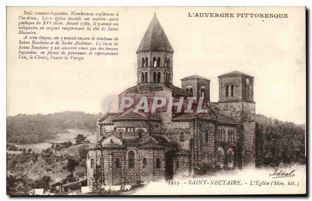 Saint-Nectaire — A Igreja (Mon. hit.) — Ideal, n° 1433 - Frente