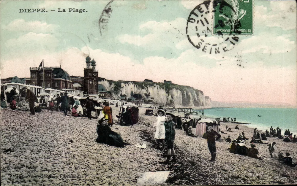 Dieppe — A Praia — Edição das Galerias Dihistenges - Frente