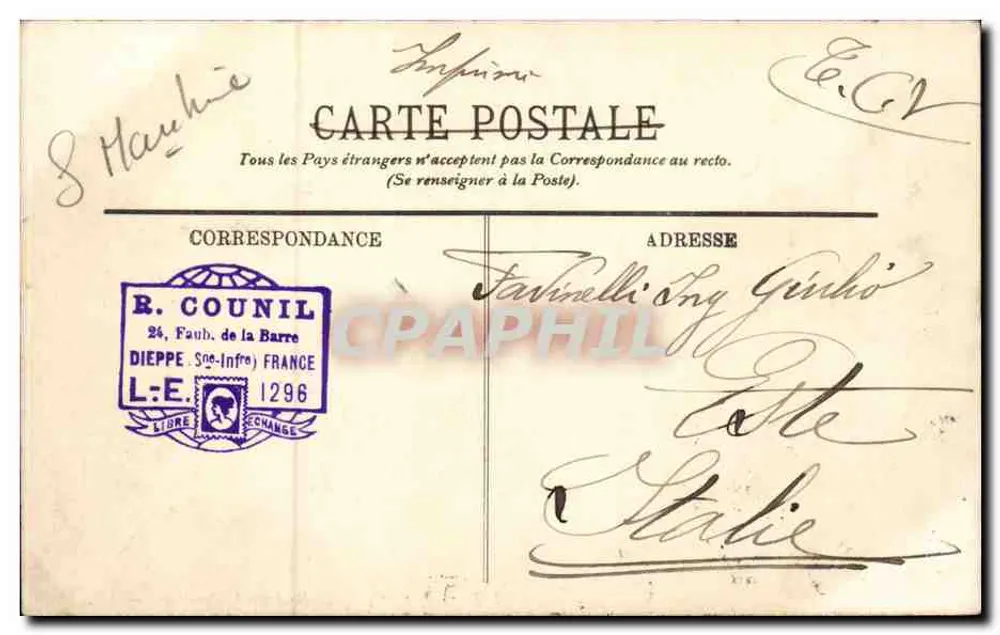 Dieppe — O Boulevard Marítimo — R. Counil, n°147 - Verso