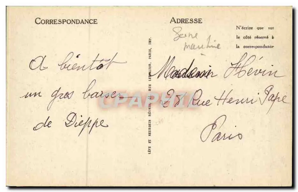 Dieppe — O Casino (R. Jourde, Arch.) e a Place — LL - Verso