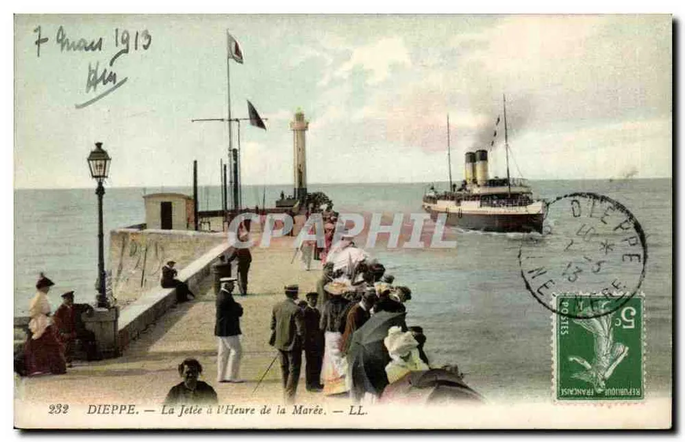 Dieppe — A Ponte na Hora da Maré — LL. n°232 - Frente