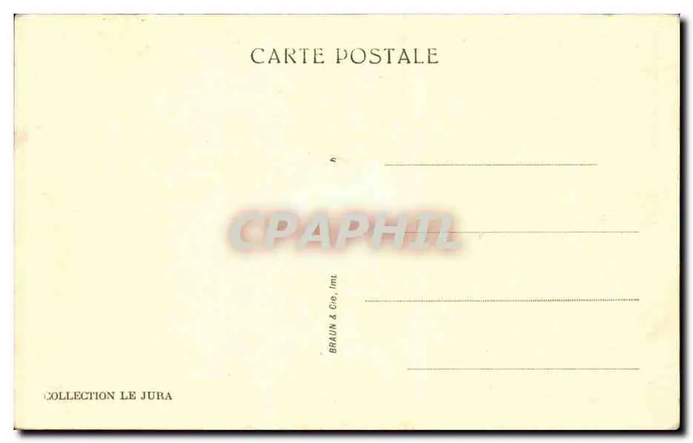 Saint-Claude — Estrada de Septmoncel - A Rocha Perforada — Braun & Cie, Impr. Coleção Le Jura, n° 4927 - Verso