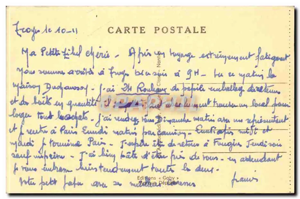 Troyes (Aube) — Jardin du Rocher — Le Kiosque à Musique — Éditions Gaby - Rückseite