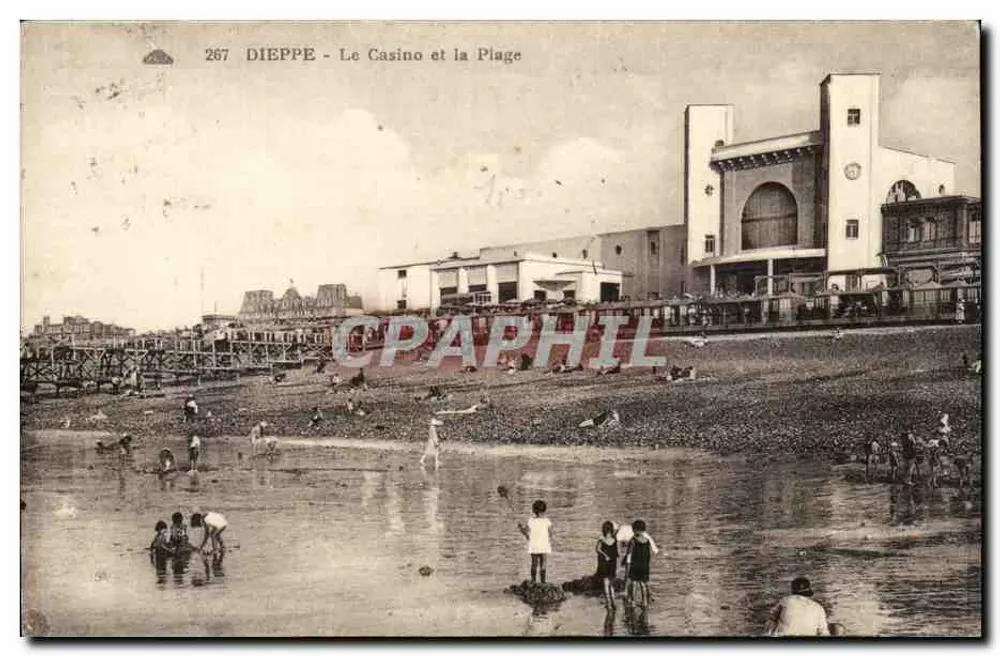 Dieppe - Das Casino und der Strand — Antike Ansichtskarte Nr. 267, Verlag G. Allais - Vorderseite