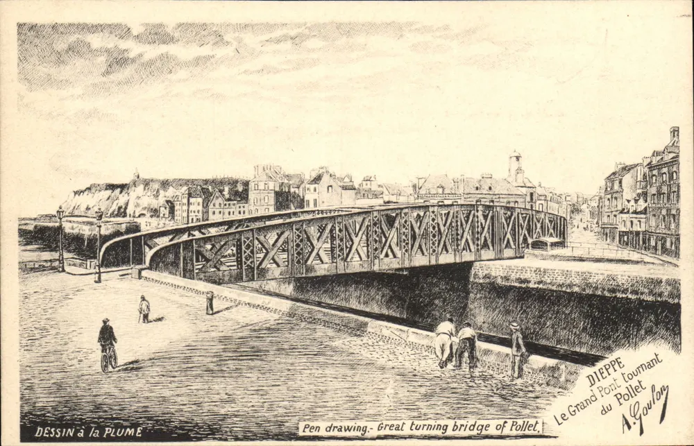Dieppe — Der große Drehbrücke von Pollet — A. Gouloy - Vorderseite