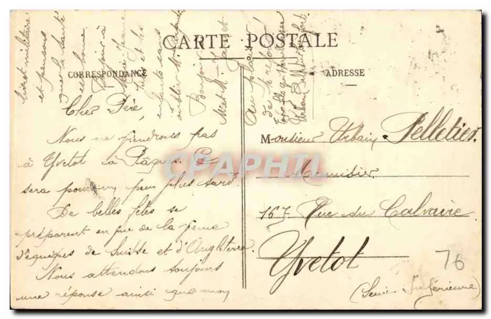 Dieppe - O Velho Castelo — A. Bettembos, n° 301 - Verso
