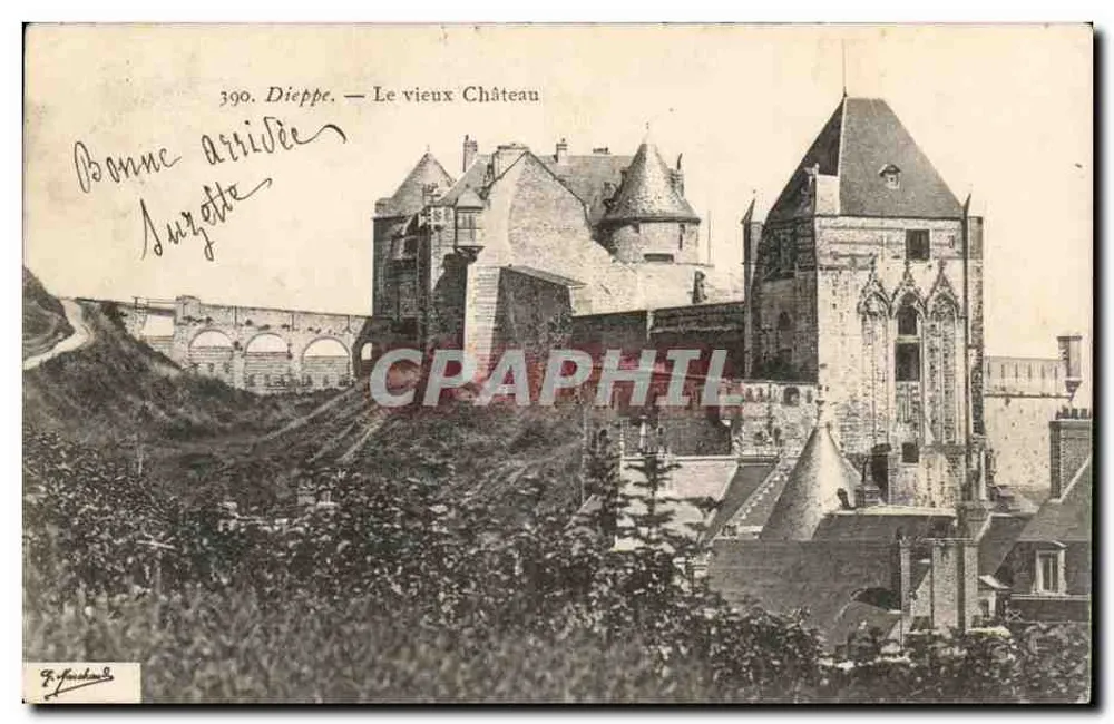 Dieppe — Il vecchio Castello — F. Fauchois, n°390 - Recto