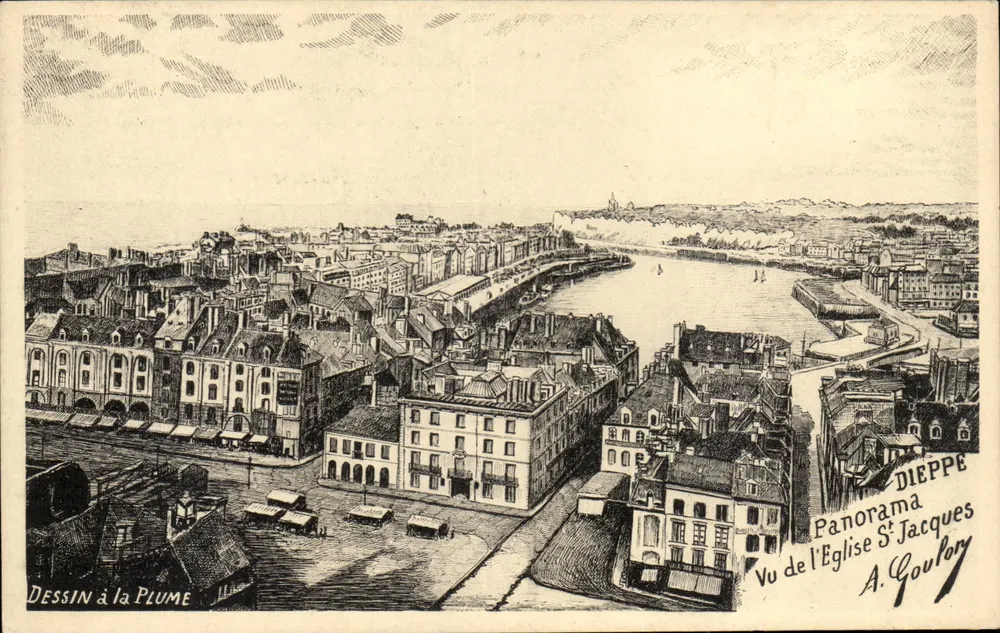 Dieppe — Panorama visto da Igreja de São Jacó — A. Gouloty - Frente