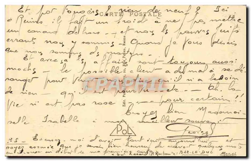 O Anjo com Sorriso — antes e depois das ruínas — REIMS, n°72 - Verso
